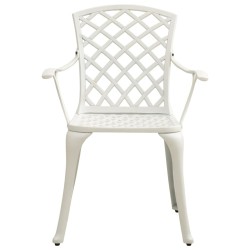 Chaises de jardin lot de 2 Aluminium coulé Blanc 567332567332