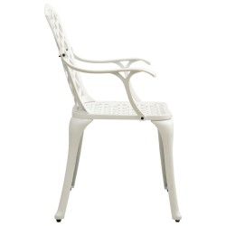 Chaises de jardin lot de 2 Aluminium coulé Blanc 567332567332