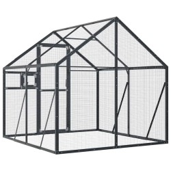 Volière anthracite 1,79x2x1,85 m aluminium 567333567333