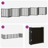 Barrière pour chien porte pliable 10panneaux noir bois peuplier 567335567335