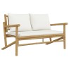 Salon de jardin 4 pcs avec coussins blanc crème bambou 567336567336