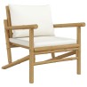 Salon de jardin 4 pcs avec coussins blanc crème bambou 567336567336