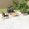 Salon de jardin 4 pcs avec coussins gris foncé bambou 567337567337
