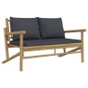 Salon de jardin 4 pcs avec coussins gris foncé bambou 567337567337