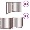 Barrière pour chien porte pliable 10 panneaux bois de peuplier 567342567342