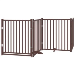 Barrière pour chien porte pliable 10 panneaux bois de peuplier 567342567342