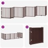 Barrière pour chien porte pliable 8 panneaux bois de peuplier 567343567343