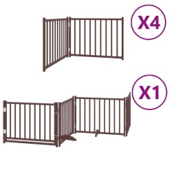 Barrière pour chien porte pliable 12 panneaux bois de peuplier 567344567344