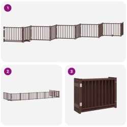 Barrière pour chien porte pliable 10 panneaux bois de peuplier 567345567345