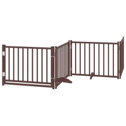 Barrière pour chien porte pliable 8 panneaux bois de peuplier 567346567346