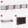 Barrière pour chien porte pliable 8 panneaux bois de peuplier 567346567346