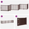 Barrière pour chien avec porte pliable 6 panneaux bois peuplier 567347567347