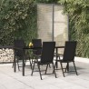 Ensemble à manger de jardin 5 pcs Noir Résine tressée 567348567348