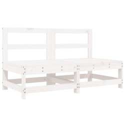 Salon de jardin 6 pcs Blanc Bois de pin massif 567372567372