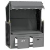 Strandkorb avec auvent poly rotin bois solide anthracite noir 567373567373