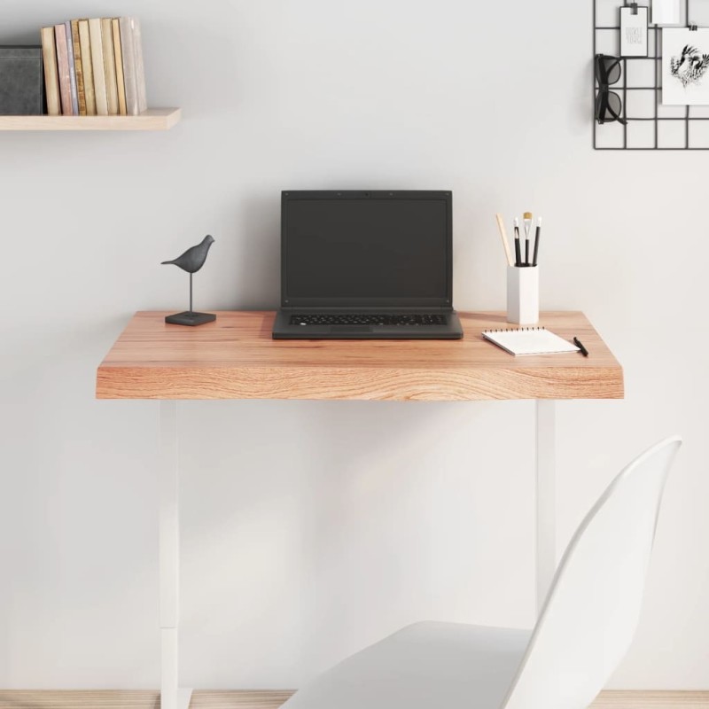 Dessus de table marron clair bois chêne massif traité 567386567386