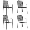 Ensemble à manger de jardin 5 pcs Noir Corde de coton et acier 567387567387