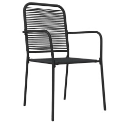 Ensemble à manger de jardin 5 pcs Noir Corde de coton et acier 567387567387