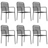 Ensemble à manger de jardin 7 pcs Noir Corde de coton et acier 567388567388