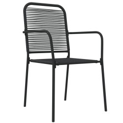 Ensemble à manger de jardin 7 pcs Noir Corde de coton et acier 567388567388