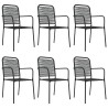 Ensemble à manger de jardin 7 pcs Noir Corde de coton et acier 567390567390