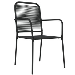 Ensemble à manger de jardin 7 pcs Noir Corde de coton et acier 567390567390