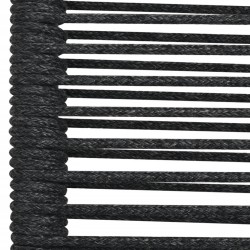 Ensemble à manger de jardin 7 pcs Noir Corde de coton et acier 567390567390