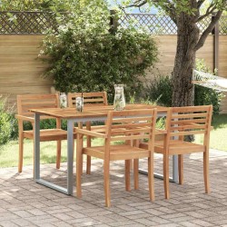 Table de Jardin Gris 140 x 80 x 75 cm Bois d'Acacia Massif 567465567465