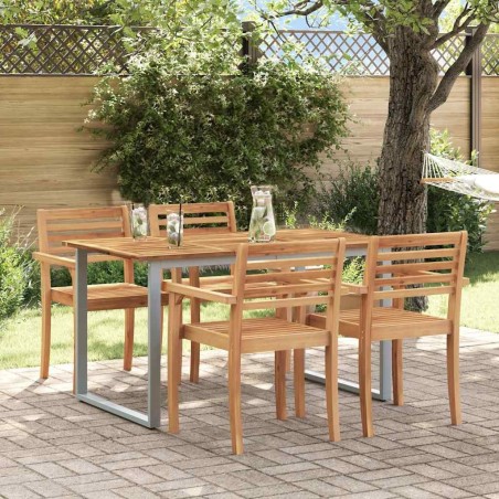 Table de Jardin Gris 140 x 80 x 75 cm Bois d'Acacia Massif 567465567465