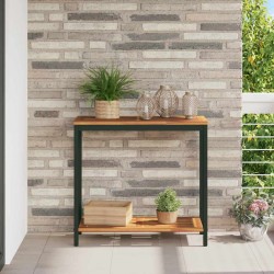 Table de jardin avec stockage Naturel et noir 80 x 35 x 75 cm 567467567467