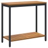 Table de jardin avec stockage Naturel et noir 80 x 35 x 75 cm 567467567467