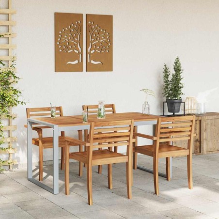 Table de Jardin Gris 160 x 80 x 75 cm Bois d'Acacia Massif 567468567468