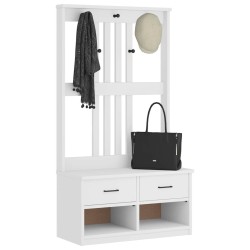 Portemanteau SANDNES blanc 87x40x159,5 cm bois massif pin 567469567469