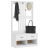 Portemanteau SANDNES blanc 87x40x159,5 cm bois massif pin 567469567469