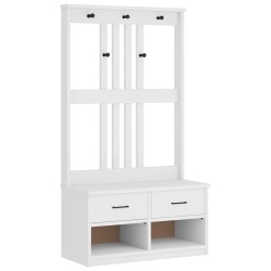 Portemanteau SANDNES blanc 87x40x159,5 cm bois massif pin 567469567469