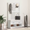 Portemanteau SANDNES blanc 87x40x159,5 cm bois massif pin 567469567469