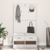 Portemanteau SANDNES blanc 87x40x159,5 cm bois massif pin 567469567469