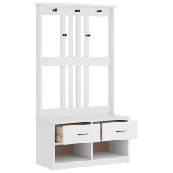 Portemanteau SANDNES blanc 87x40x159,5 cm bois massif pin 567469567469