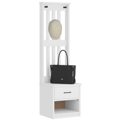 Portemanteau SANDNES blanc 45x40x159,5 cm bois massif pin 567472567472