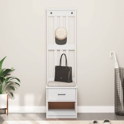 Portemanteau SANDNES blanc 45x40x159,5 cm bois massif pin 567472567472