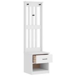 Portemanteau SANDNES blanc 45x40x159,5 cm bois massif pin 567472567472