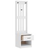 Portemanteau SANDNES blanc 45x40x159,5 cm bois massif pin 567472567472