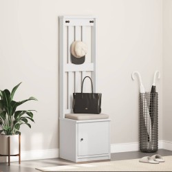 Portemanteau SANDNES blanc 45x40x159,5 cm bois massif pin 567475567475