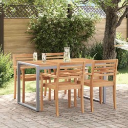 Table de Jardin Gris 140 x 80 x 75 cm Bois d'Acacia Massif 567476567476
