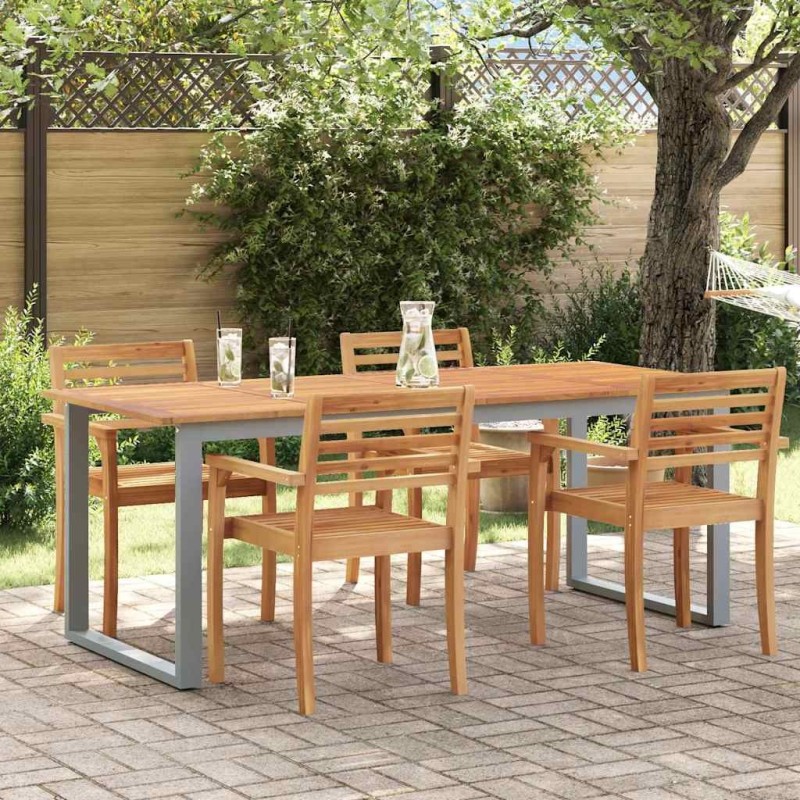Table de Jardin Gris 200 x 90 x 75 cm Bois d'Acacia Massif 567477567477