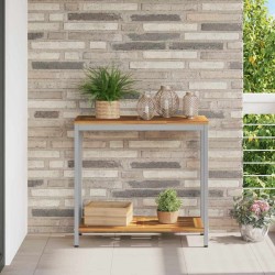 Table de jardin avec stockage Naturel et gris 80 x 35 x 75 cm 567478567478