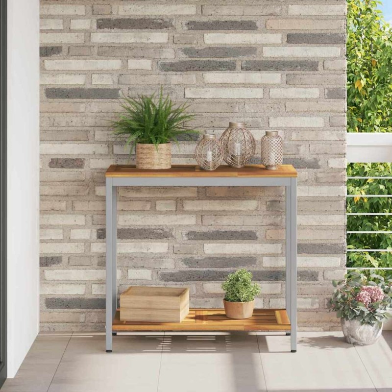 Table de jardin avec stockage Naturel et gris 80 x 35 x 75 cm 567478567478