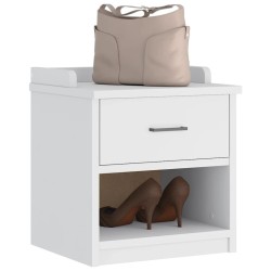 Banc de couloir SANDNES blanc 45x40x50 cm bois de pin massif 567479567479
