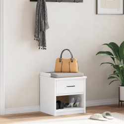 Banc de couloir SANDNES blanc 45x40x50 cm bois de pin massif 567479567479