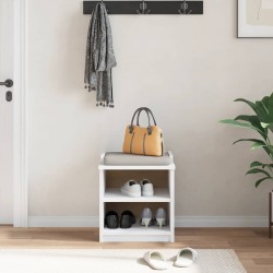 Banc de couloir SANDNES blanc 45x40x50 cm bois de pin massif 567481567481
